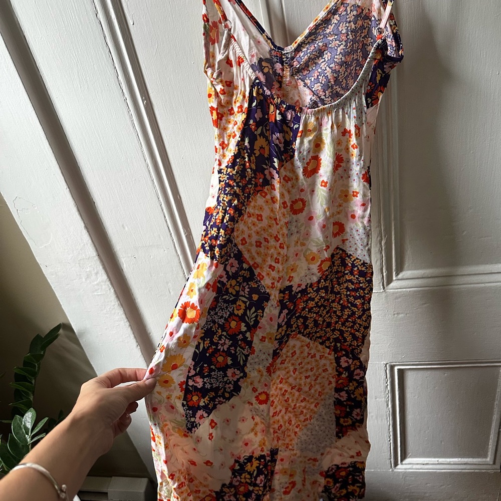 Floral Patchwork Spaghetti Strap Dress - Picture 4 of 5